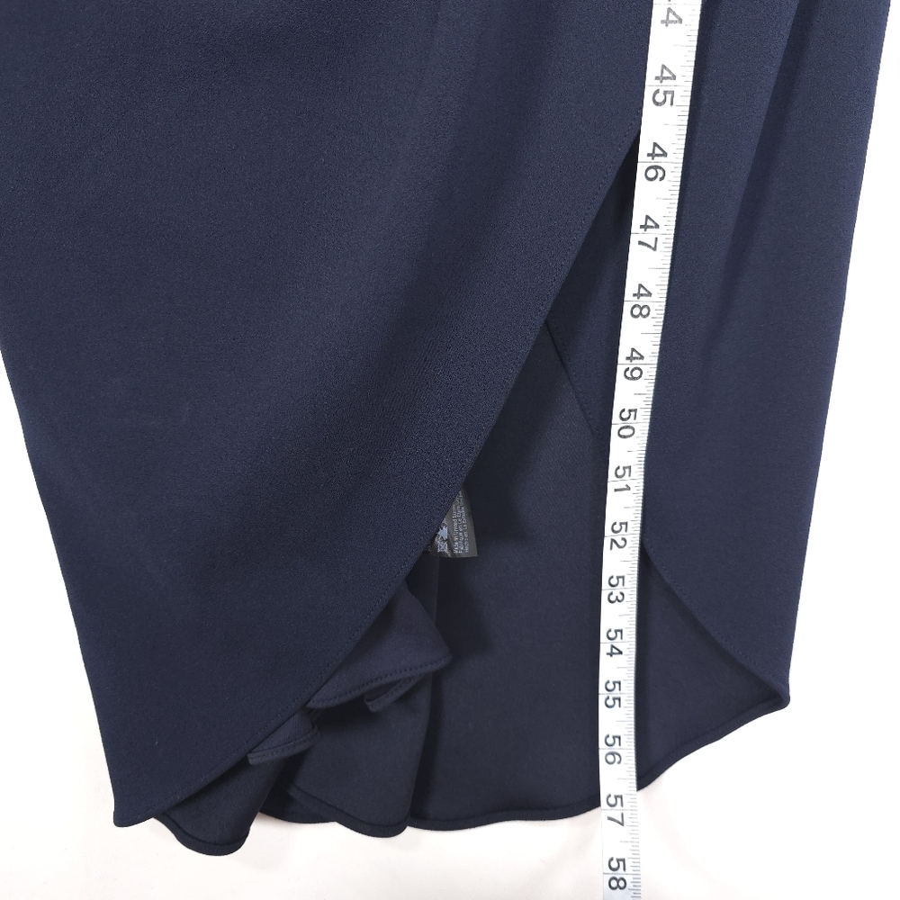 NWT Anthropologie BHLDN Size US 16 Midi Dress Lyra V-Neck Faux Wrap Crepe‎ Navy - Picture 9 of 12
